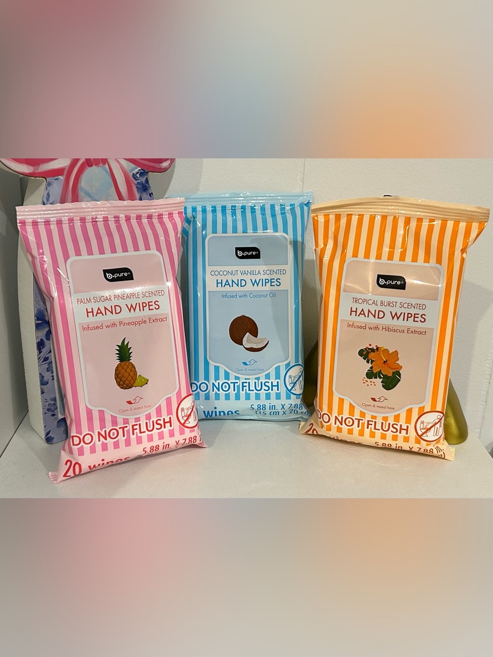b.pure Summer Scented Hand Wipes - Choose 1
